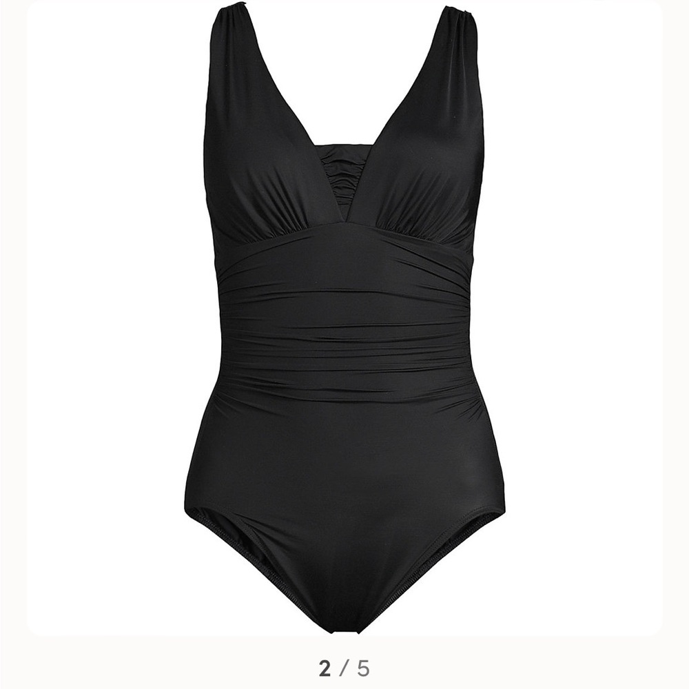 Lands End Women's SlenderSuit Grecian Tummy Control one piece